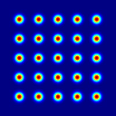 Fig. 1: 5x5 spots matrix output of a diffractive beam splitter