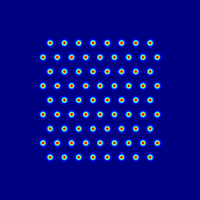 Diffractive beam splitter with hexagonal spots arrangement